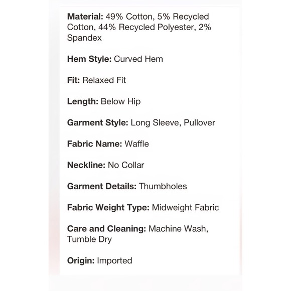 JoyLab Women's Top Size Large Waffle Long Sleeve Loose Fit Beige Size XL NWT - Picture 5 of 10